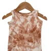 Organic Waffle Shortie Romper, Spice Tie Dye