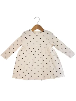 Organic Waffle Simple Dress, Black Heart
