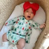 Organic Waffle Simple Dress & Bloomer, Festive Firs