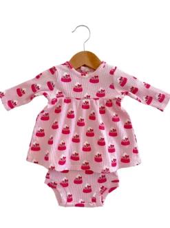 Organic Waffle Simple Dress & Bloomer, Miss Candy Corn