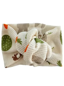 Organic Waffle Turban Headband, Cottontail
