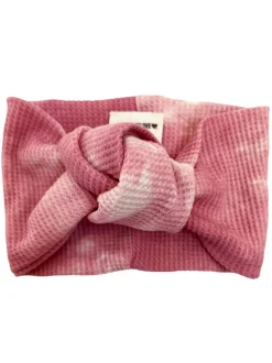 Organic Waffle Turban Headband, Orchid Pink Tie Dye