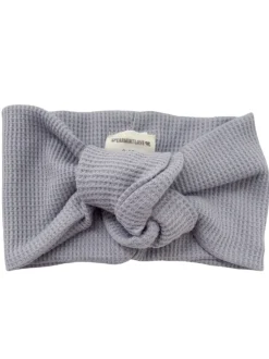 Organic Waffle Turban Headband, Silver