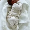 Organic Waffle 2-Way Zip Ruffle Footie, Snow