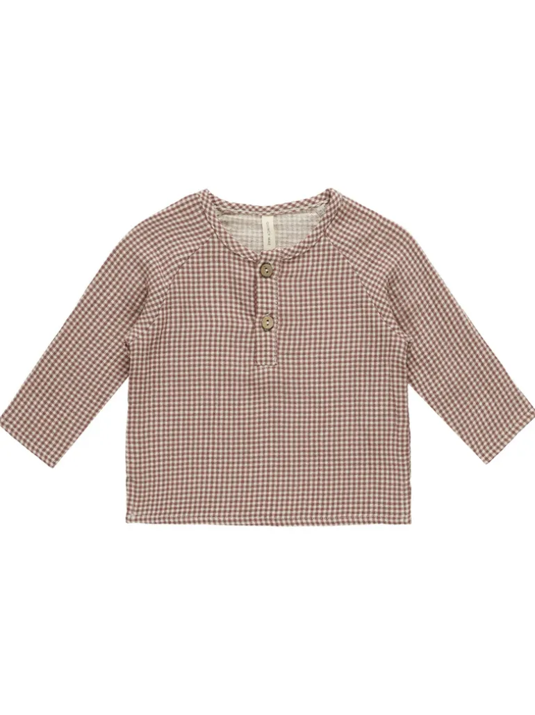 Organic Zion Shirt, Plum Gingham