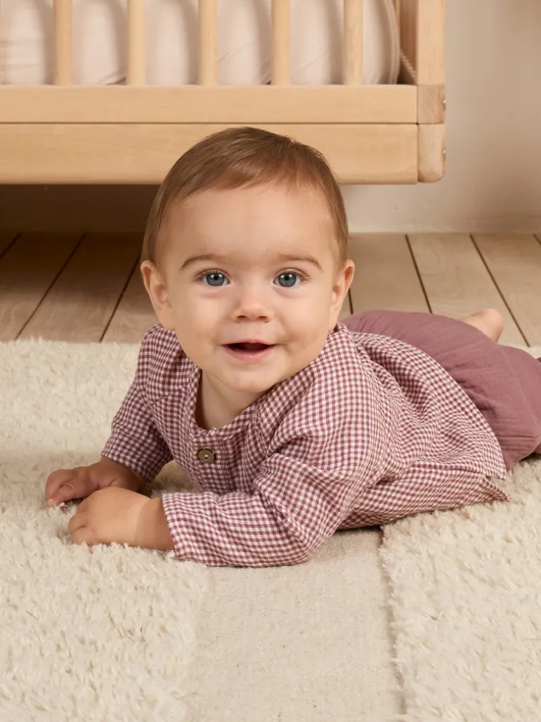 Organic Zion Shirt, Plum Gingham