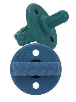 Pacifier 2-Pack, Deep Sea/Denim Braids