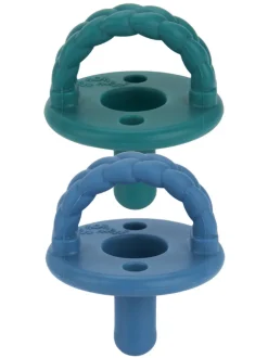 Pacifier 2-Pack, Deep Sea/Denim Braids