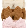 3-Pack Cable Bows, Cream/Almond/Barely Blush