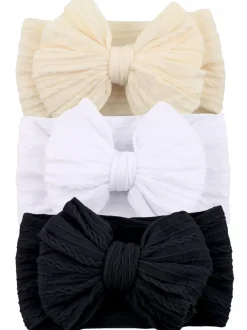 3-Pack Cable Bows, Cream/White/Black