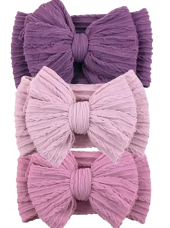 3-Pack Cable Bows, Plum/Soft Violet/Orchid