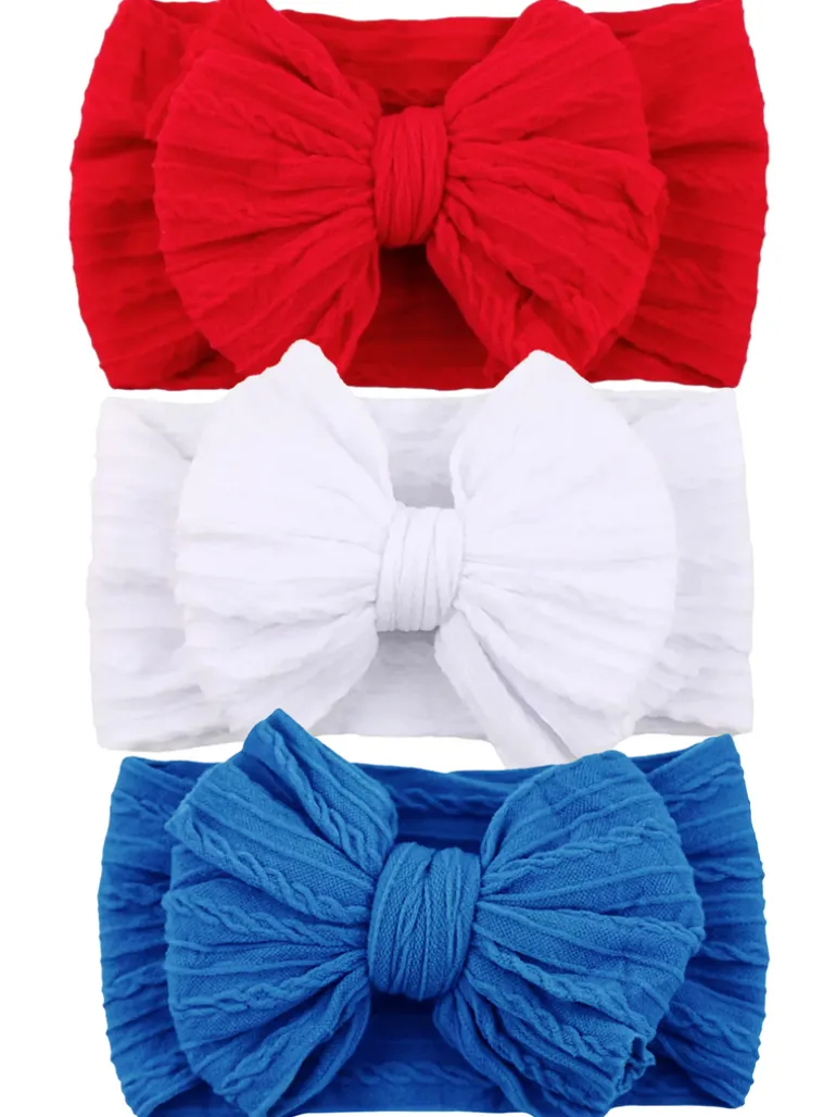 3-Pack Cable Bows, Red/White/Blue