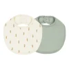 2-Pack Jersey Snap Bib, Carrots/Sage