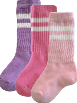 3-Pack Tube Socks, Amethyst/Carnation/Soft Pink Stripe
