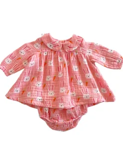 Peter Pan Collar Dress & Bloomer, Sister Bunny