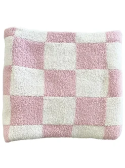 Phufy® Bliss Checker Sofa Blanket, Strawberry
