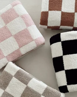 Phufy® Bliss Checker Sofa Blanket, Nutmeg