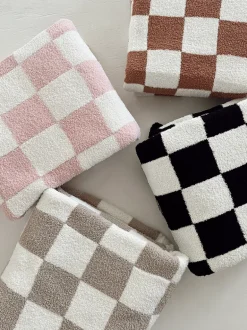 Phufy® Bliss Checker Sofa Blanket, Strawberry