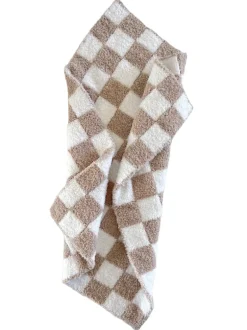 Phufy® Bliss Checkerboard Mini Blanket, Cocoa