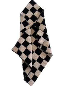 Phufy® Bliss Checkerboard Mini Blanket, Black/Cocoa