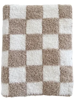 Phufy® Bliss Checkerboard Mini Blanket, Cocoa