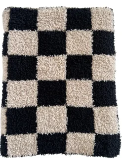 Phufy® Bliss Checkerboard Mini Blanket, Black/Cocoa
