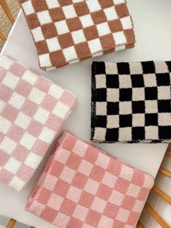 Phufy® Bliss Checkerboard Blanket, Black/Cocoa