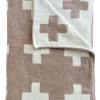 Phufy® Bliss Sofa Blanket, Cocoa/White Cross