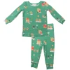 2-Piece Lounge Wear Set, Green Gingerbread Sleigh