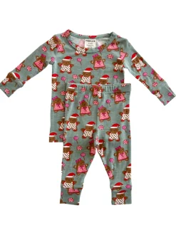 2-Piece Set, Gingerbread Friends Green