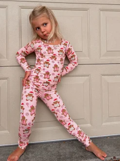 2-Piece Set, Gingerbread Friends Pink