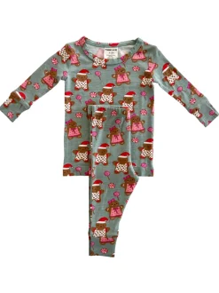 2-Piece Set, Gingerbread Friends Green