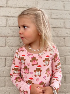 2-Piece Set, Gingerbread Friends Pink