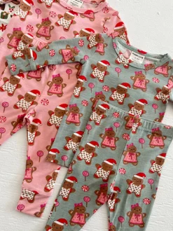 2-Piece Set, Gingerbread Friends Green