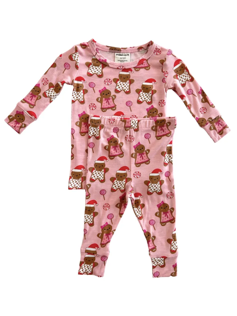 2-Piece Set, Gingerbread Friends Pink
