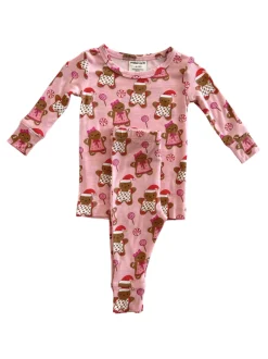 2-Piece Set, Gingerbread Friends Pink
