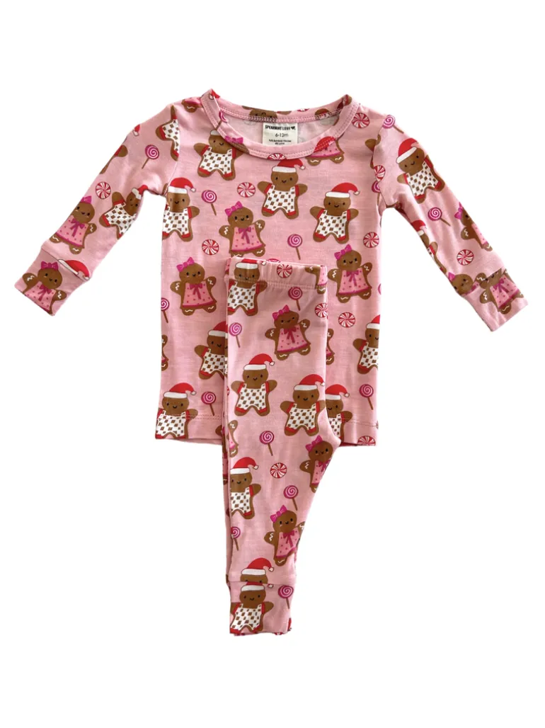 2-Piece Set, Gingerbread Friends Pink