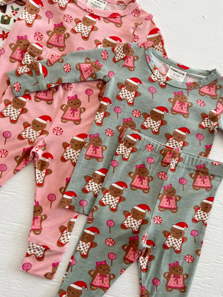 2-Piece Set, Gingerbread Friends Pink