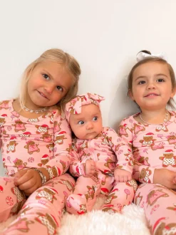2-Piece Set, Gingerbread Friends Pink