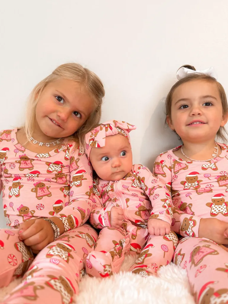 2-Piece Set, Gingerbread Friends Pink