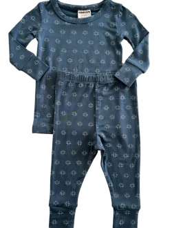 2-Piece Set, Steel Blue Geo