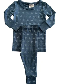 2-Piece Set, Steel Blue Geo