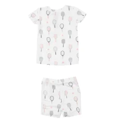 2-Piece Short Loungewear Set, Tennis Pink