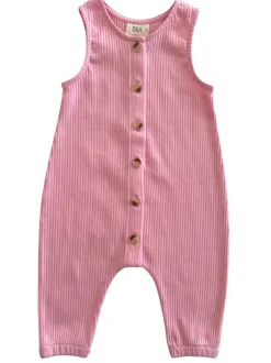Pink / Organic Ribbed Bay Jumpsuit