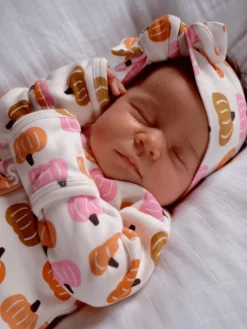 Pink Pumpkin Patch / Organic Bow