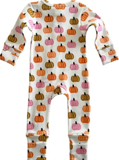 Pink Pumpkin Patch / Organic 2-Way Zip Romper