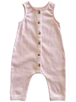 Pink Stripe / Organic Ribbed Bay Jumpsuit