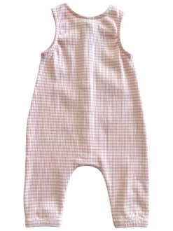 Pink Stripe / Organic Ribbed Bay Jumpsuit
