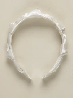 Pleated Headband, White