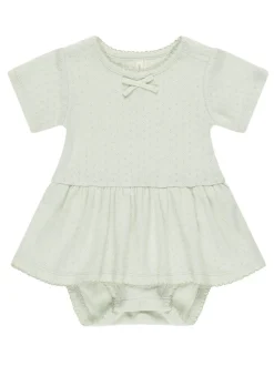 Pointelle Skirted Bodysuit, Mint